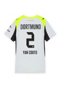 Borussia Dortmund Yan Couto #2 Jalkapallovaatteet Naisten Vieraspaita 2025-26 Lyhythihainen